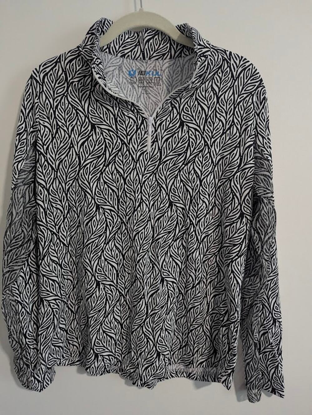 IBKUL UPF 50+ Long Sleeve Golf Tennis Top 1/4 zip Size L
